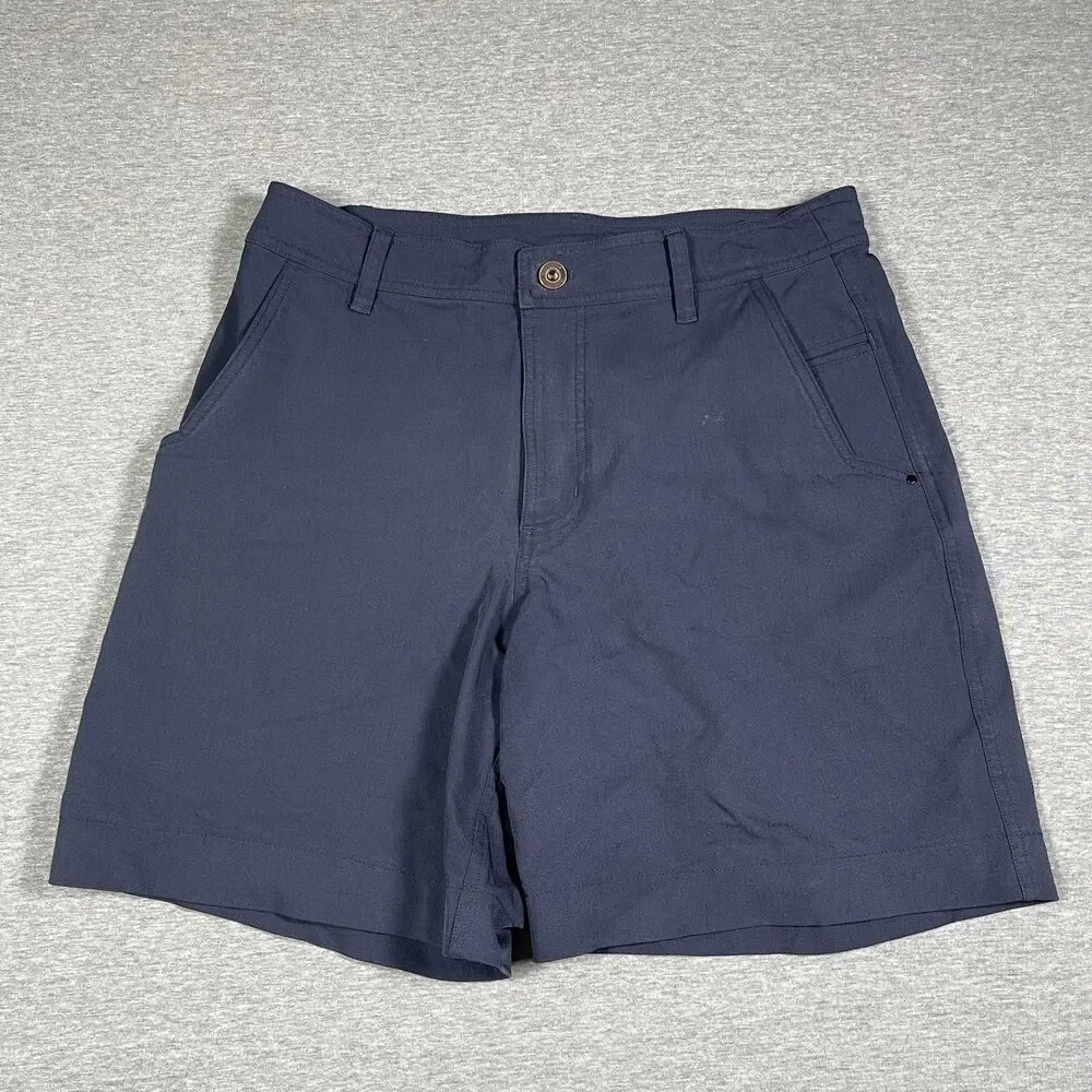 Lululemon Chino Shorts Womens Size 33 Blue Twill Nylon Spandex Utiltech